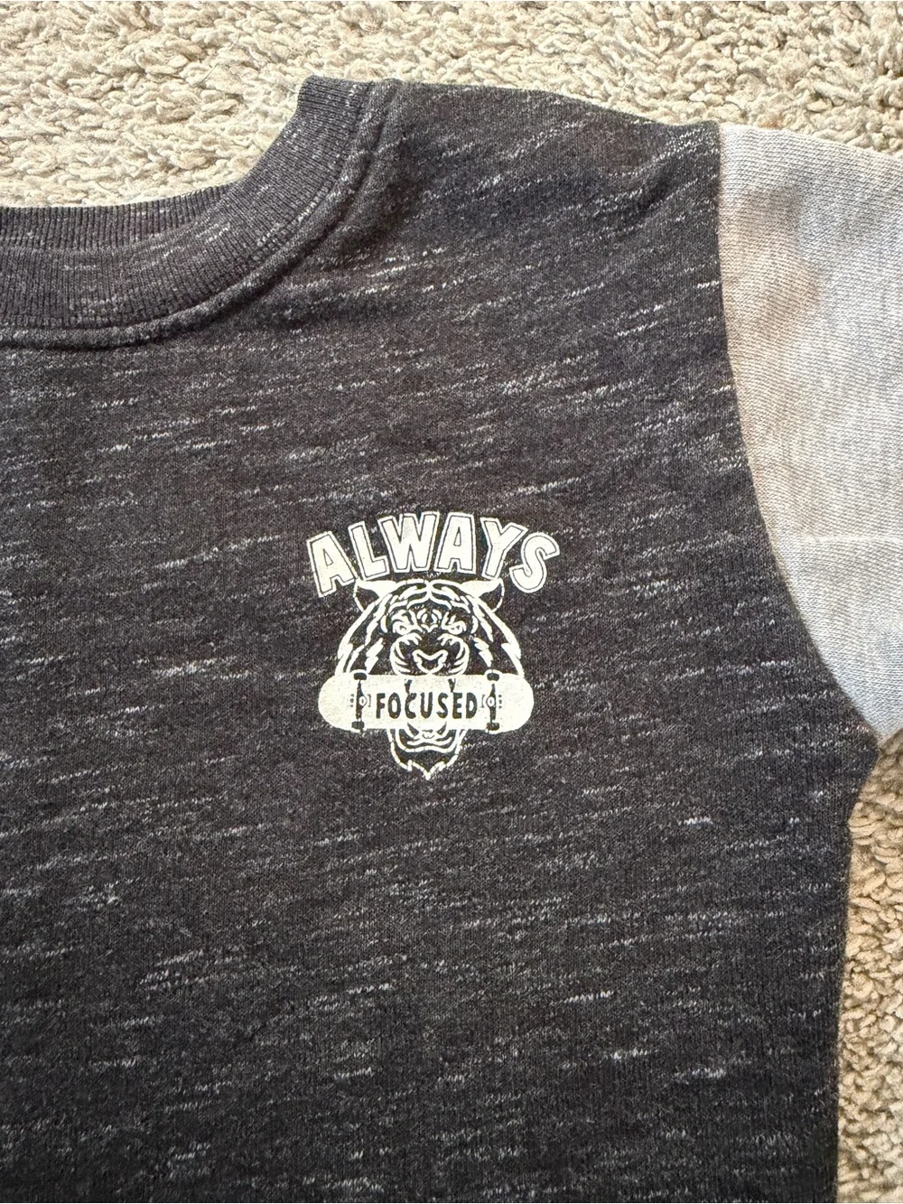 Garanimals Black & Gray 'Always Focused' Raglan Sweatshirt